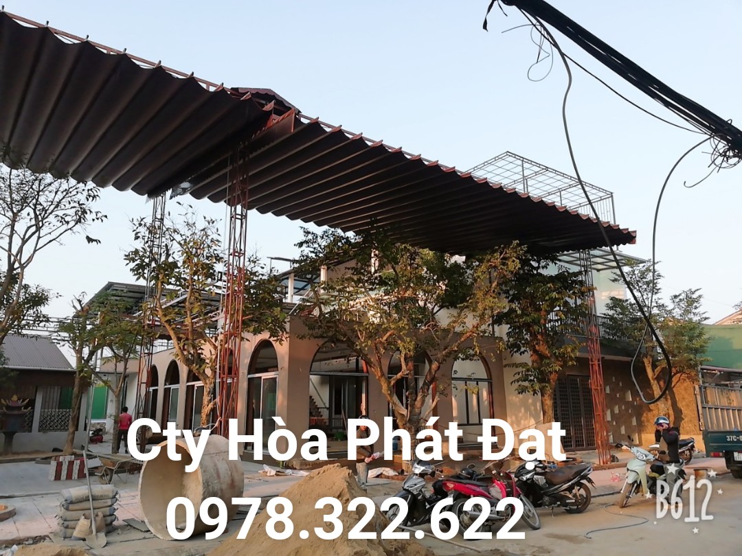 Chuyên cung cấp nhận in may ép vải bạt mái hiên mái xếp theo yêu cầu, gia công thay bạt mái che tại tp sóc trăng