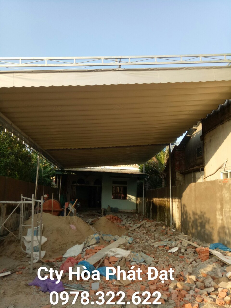Chuyên cung cấp nhận in may ép vải bạt mái hiên mái xếp theo yêu cầu, gia công thay bạt mái che đồng nai