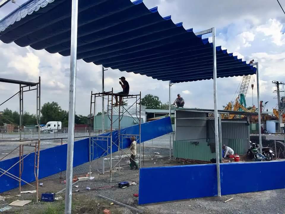 Chuyên cung cấp nhận in may ép vải bạt mái hiên mái xếp theo yêu cầu, gia công thay bạt mái che tại cần thơ