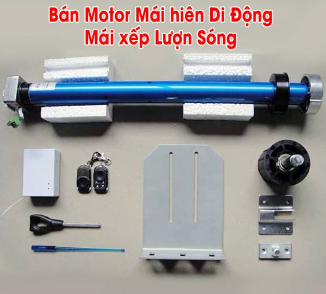 giá cung cấp motor mái hiên di động, motor mái xếp kéo bạt trọn bộ bao nhiêu tiền