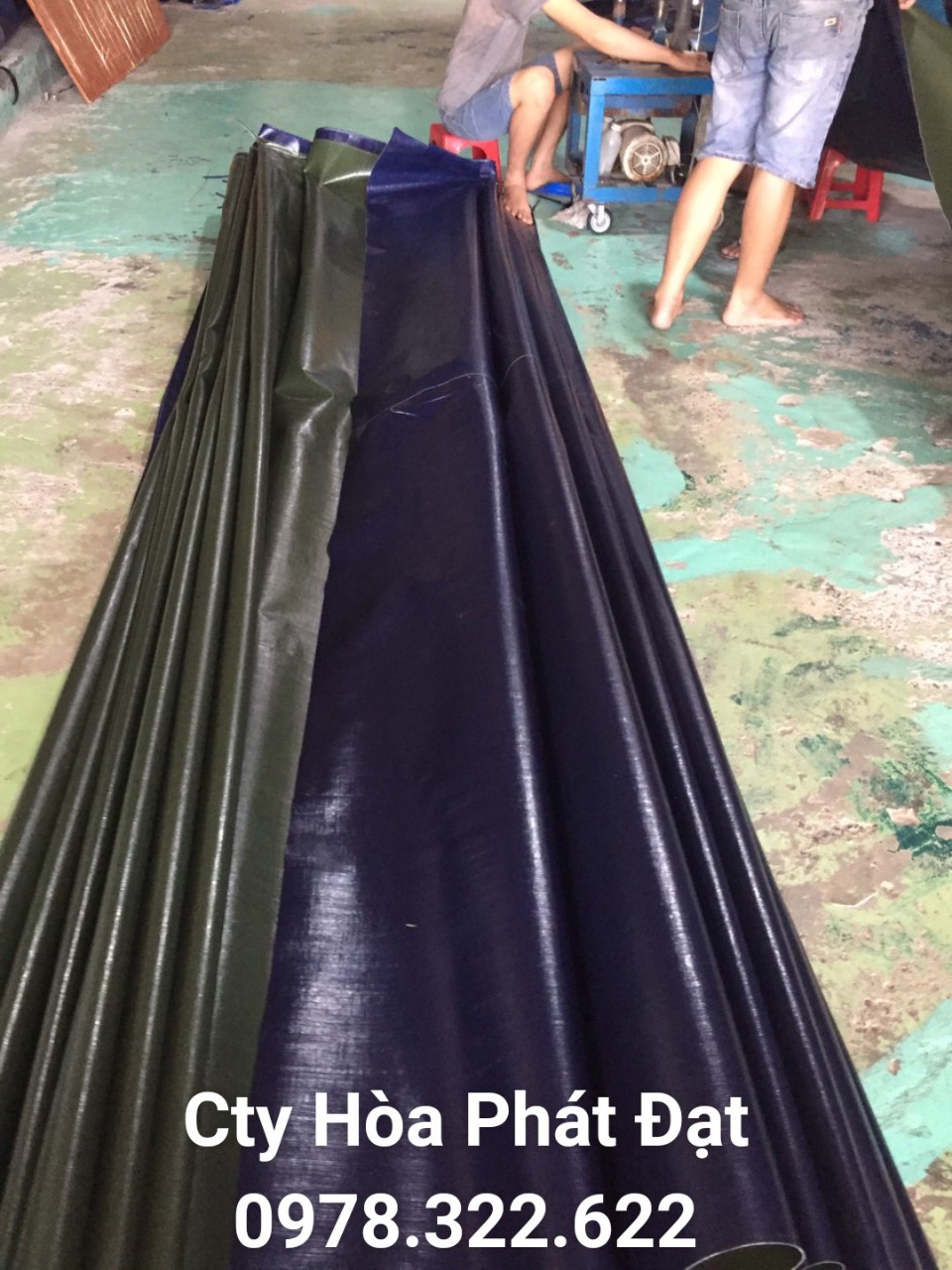 Báo giá sản xuất cung cấp bạt xanh cam (PE) giá rẻ, bạt nhựa hòa phát đạt