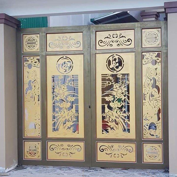 Thiết kế lắp đặt cửa sắt cổng sắt sơn tĩnh điện chống gỉ mẫu đẹp tại hà tĩnh