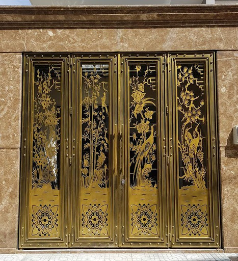 Thiết kế lắp đặt cửa sắt cổng sắt sơn tĩnh điện chống gỉ mẫu đẹp tại hà tĩnh