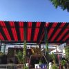 báo giá thiết kế lắp đặt mái che di động quán cafe, mái xếp bạt kéo lượn sóng quán cafe