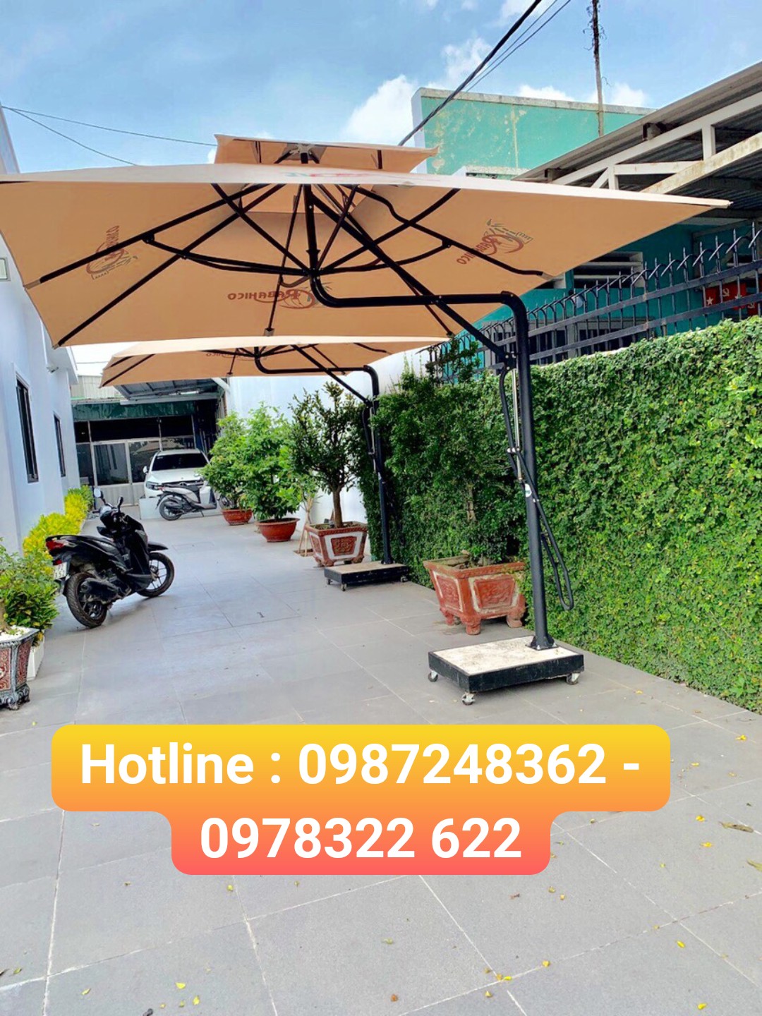 Bảng giá bán dù che nắng tại huyện phú giáo, bán dù lệch tâm giá rẻ tại huyện phú giáo bình dương