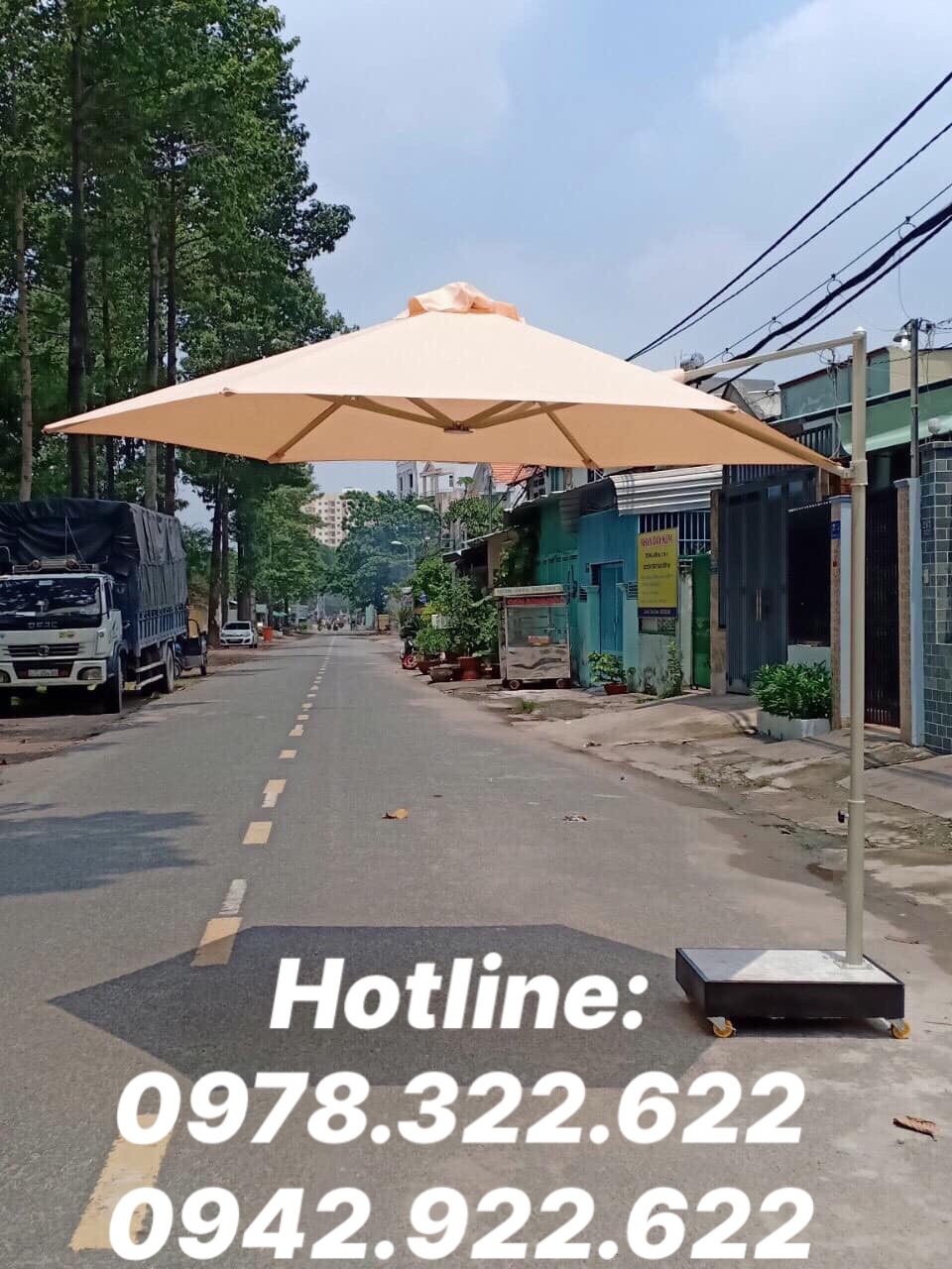 Bảng giá bán dù che nắng tại huyện củ chi, bán dù lệch tâm giá rẻ tại huyện củ chi tphcm